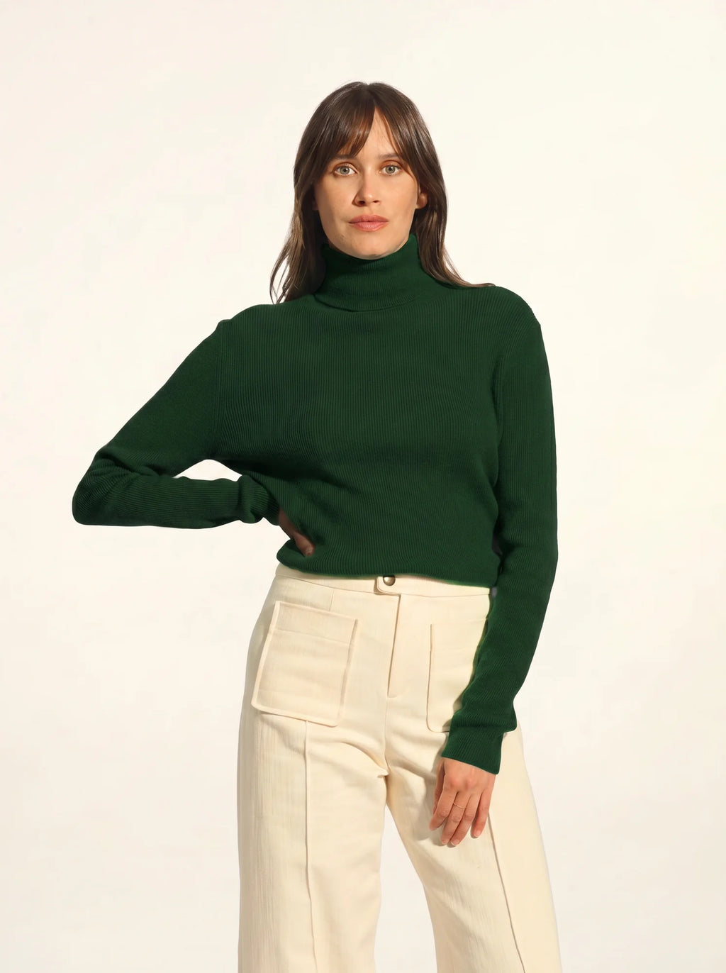 LANAIS pullover rollkragen zypresse