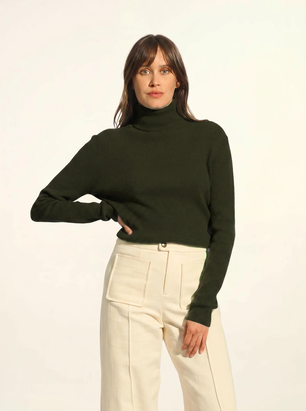 LANAIS pullover rollkragen khaki