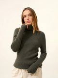 LANAIS pullover rollkragen khaki meliert