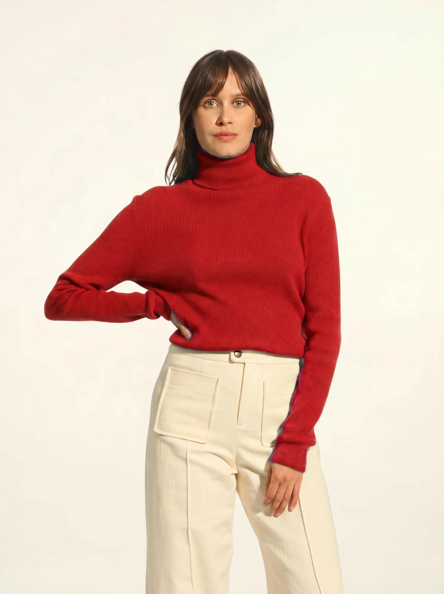 LANAIS pullover rollkragen rot