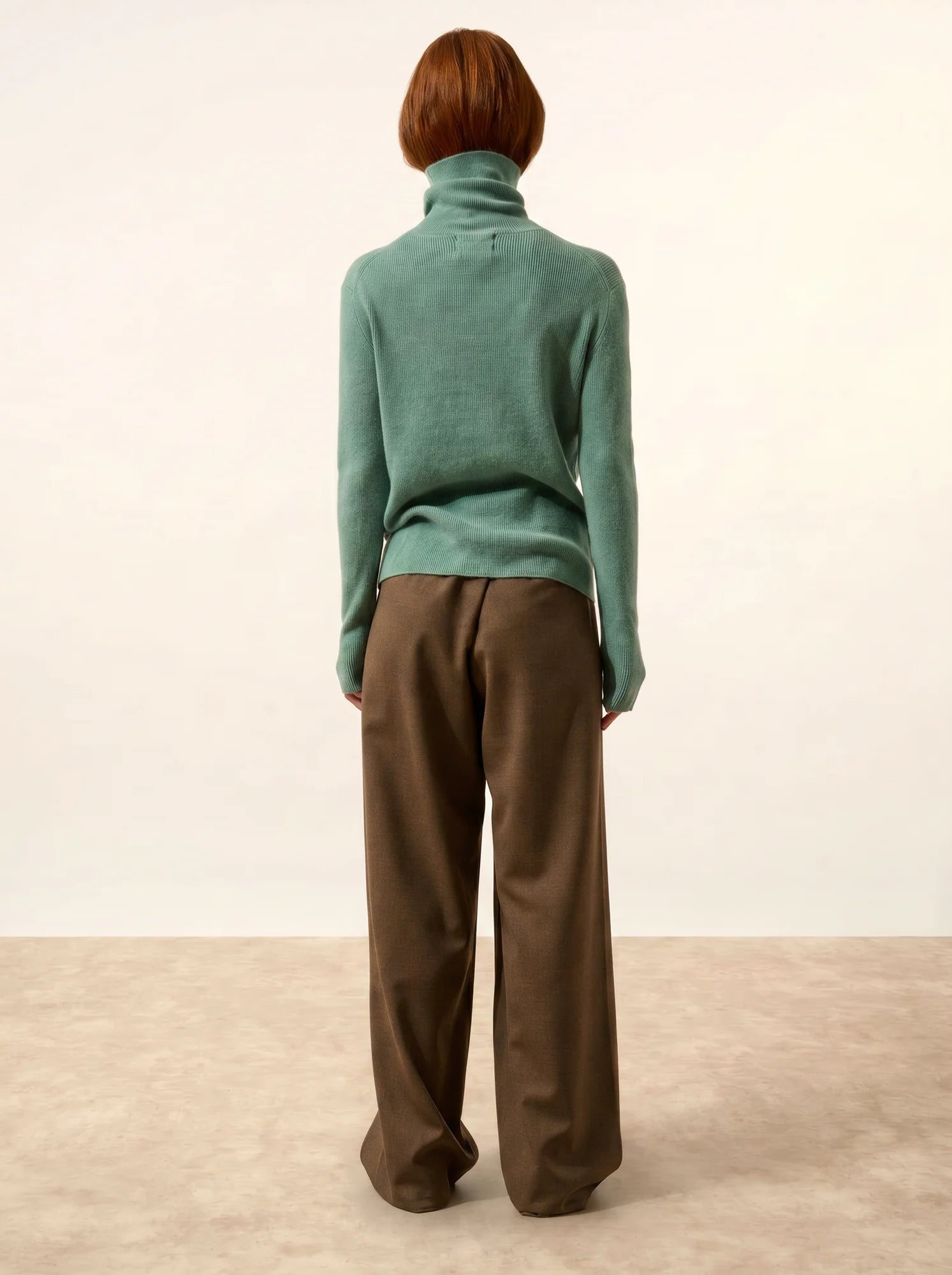 LANAIS pullover rollkragen grün meliert