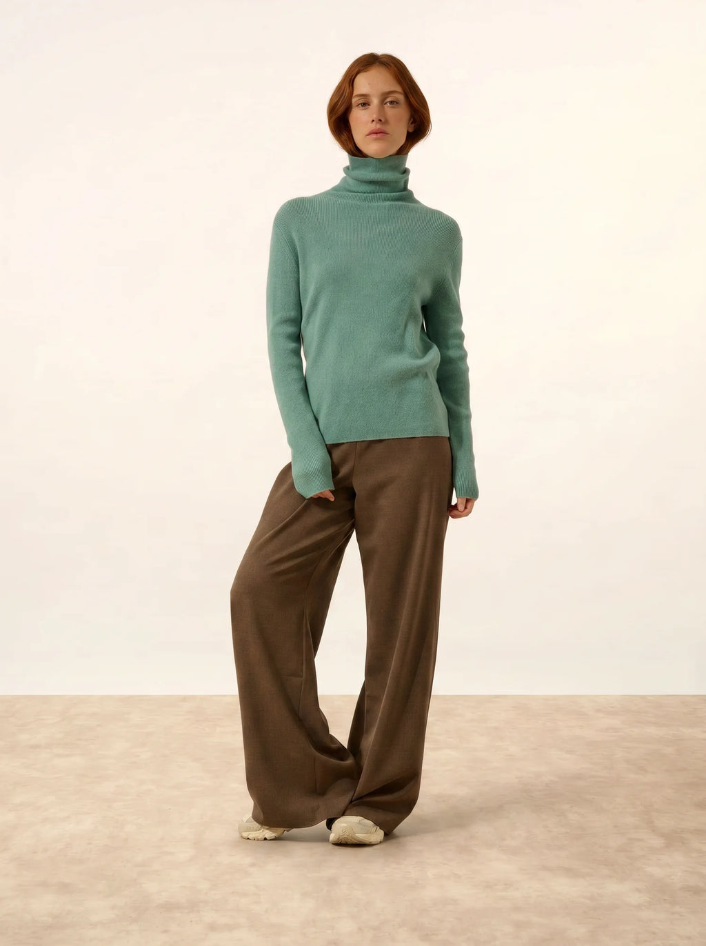 LANAIS pullover rollkragen grün meliert
