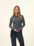AVANA pullover rundhalsausschnitt anthrazit meliert
