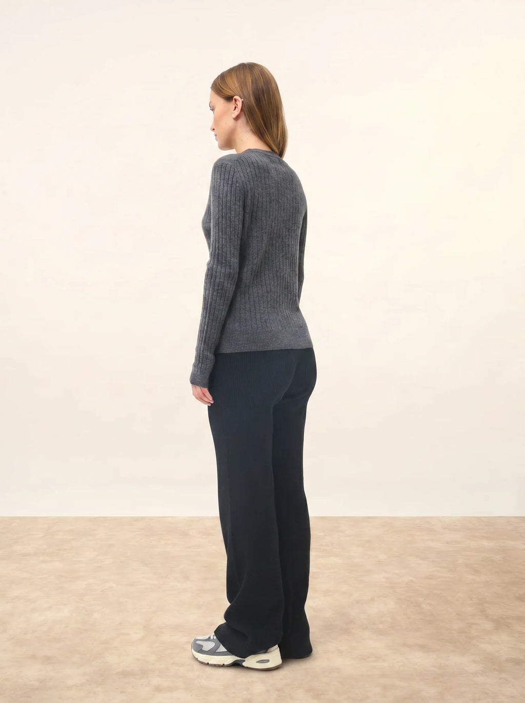 AVANA pullover rundhalsausschnitt anthrazit meliert