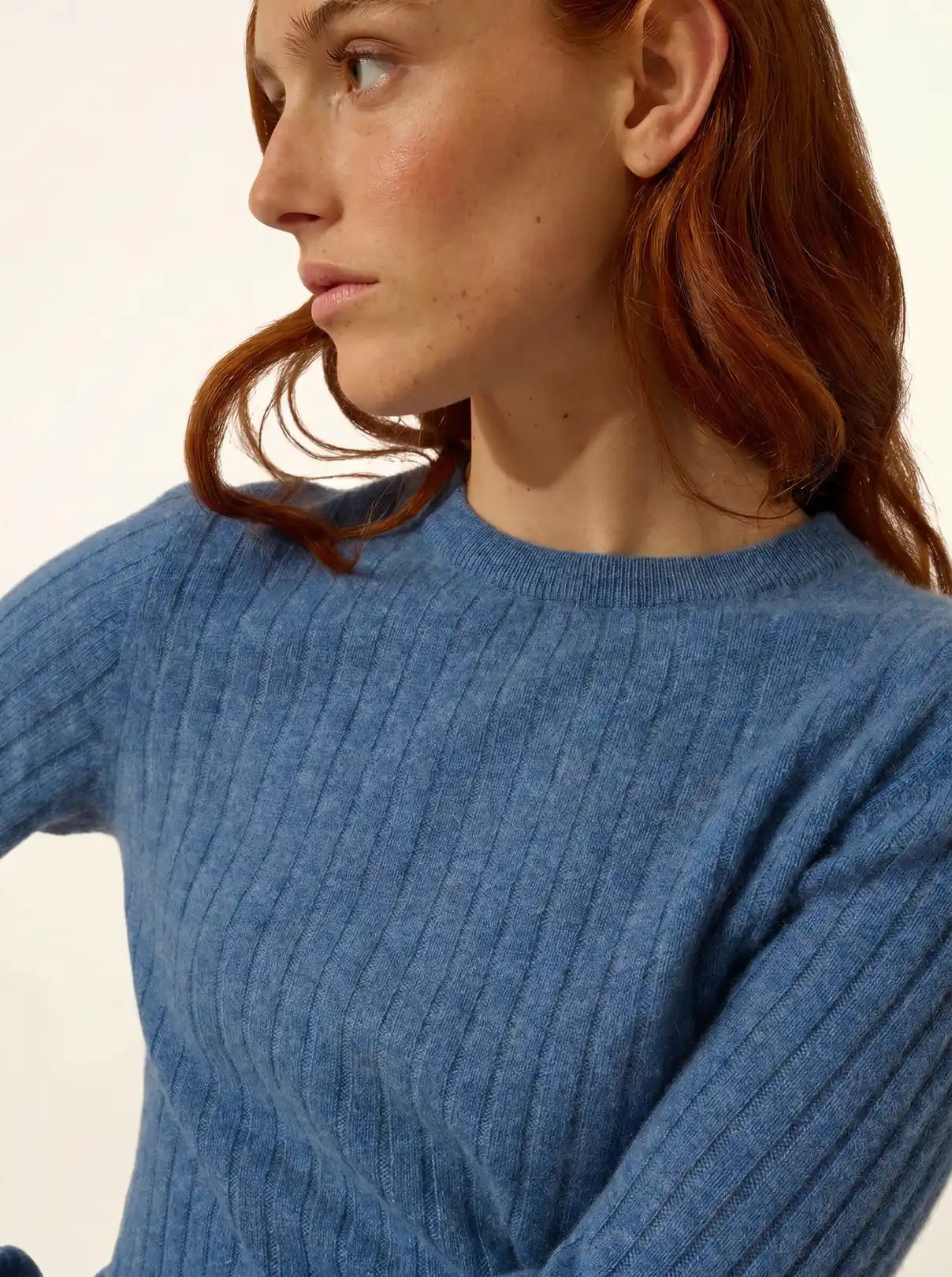 AVANA pullover rundhalsausschnitt blau denim