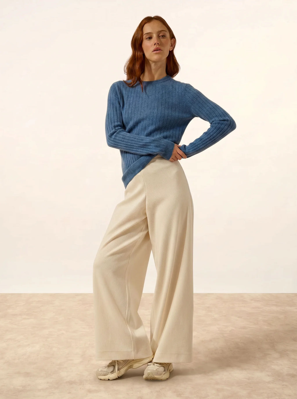 AVANA pullover rundhalsausschnitt blau denim