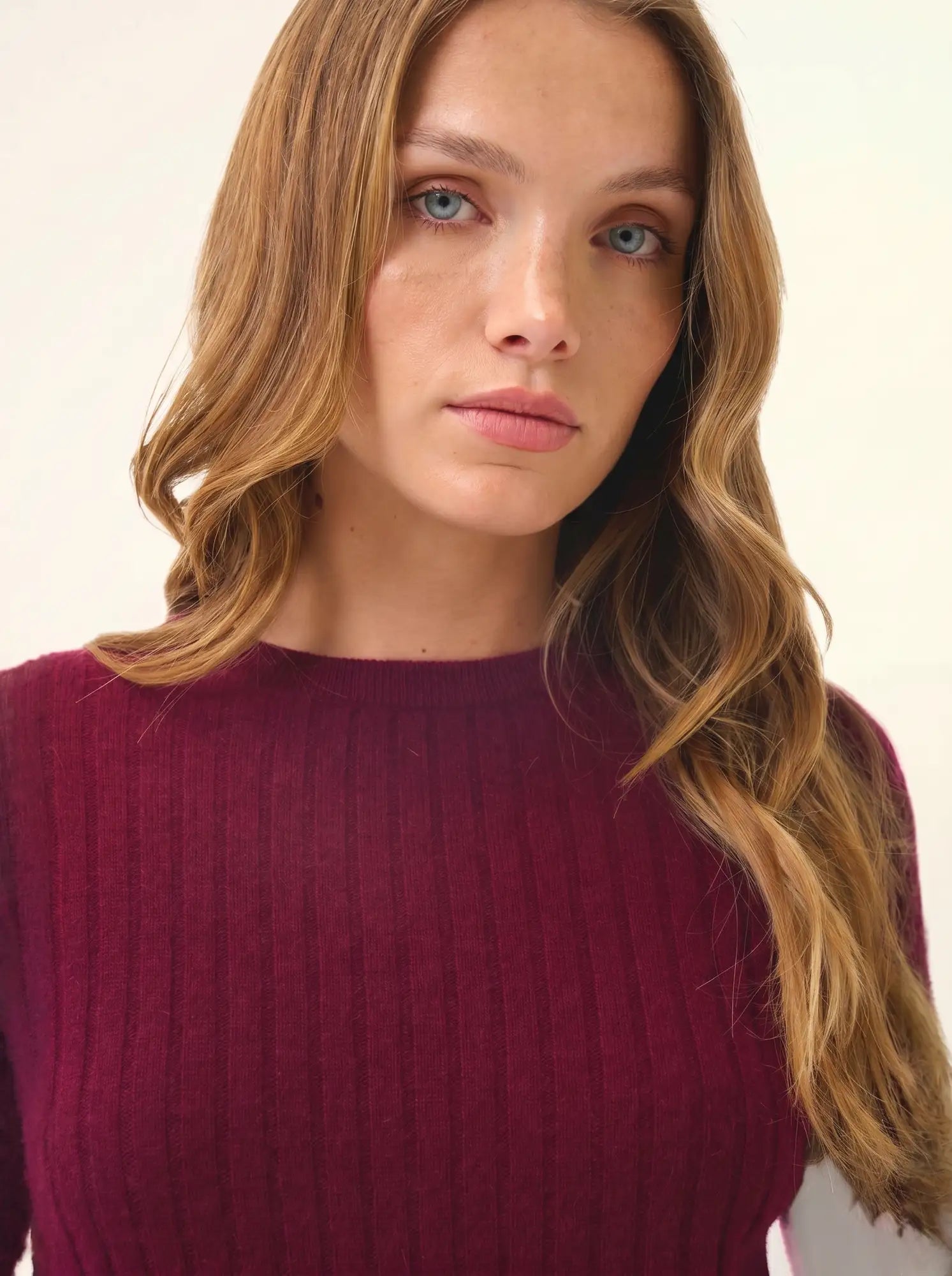 AVANA pullover rundhalsausschnitt bordeaux
