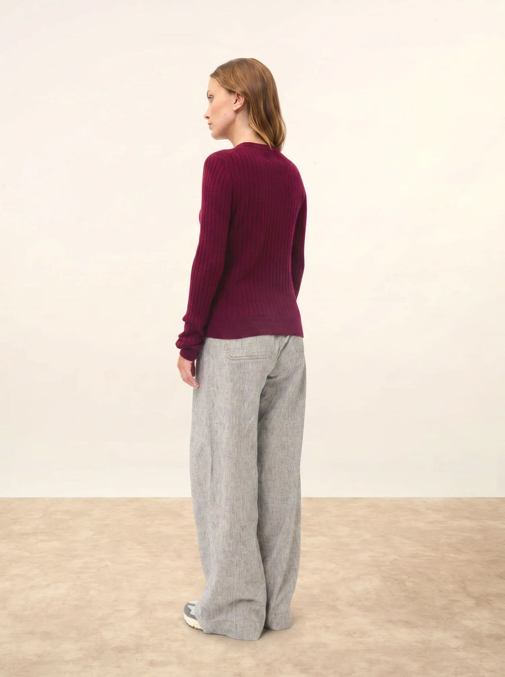 AVANA pullover rundhalsausschnitt bordeaux