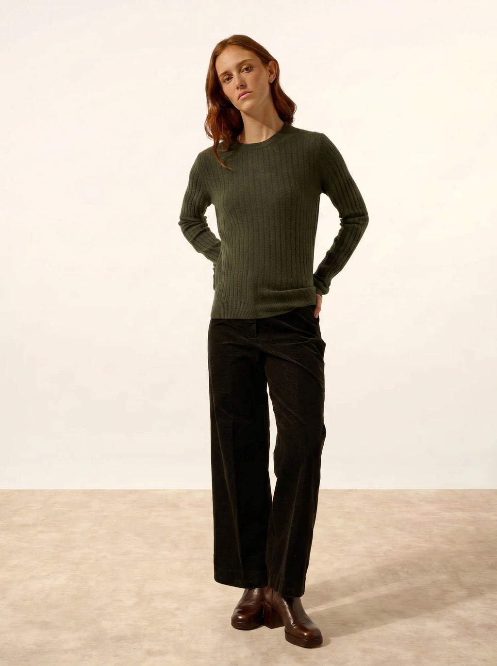 AVANA pullover rundhalsausschnitt khaki