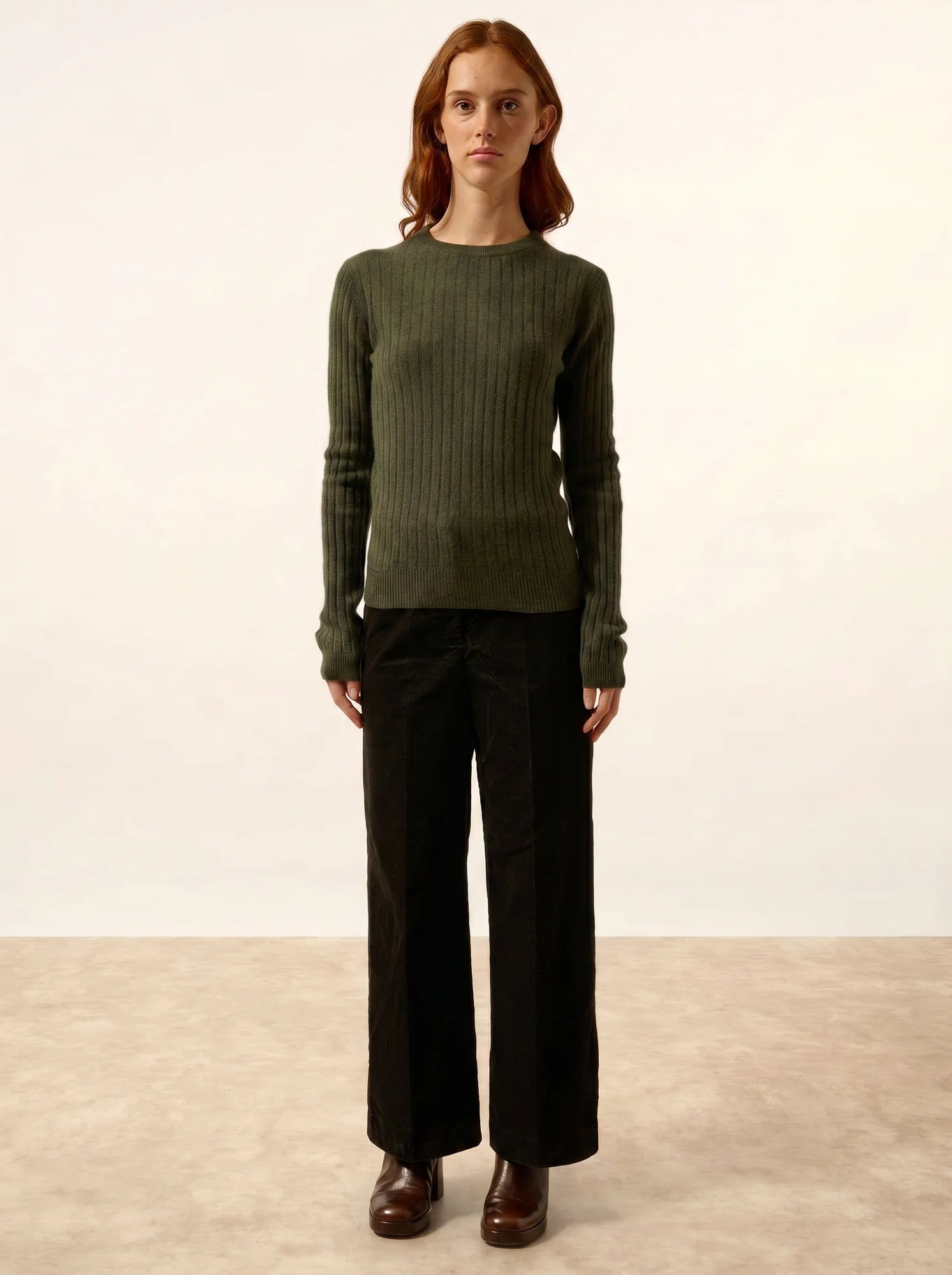 AVANA pullover rundhalsausschnitt khaki