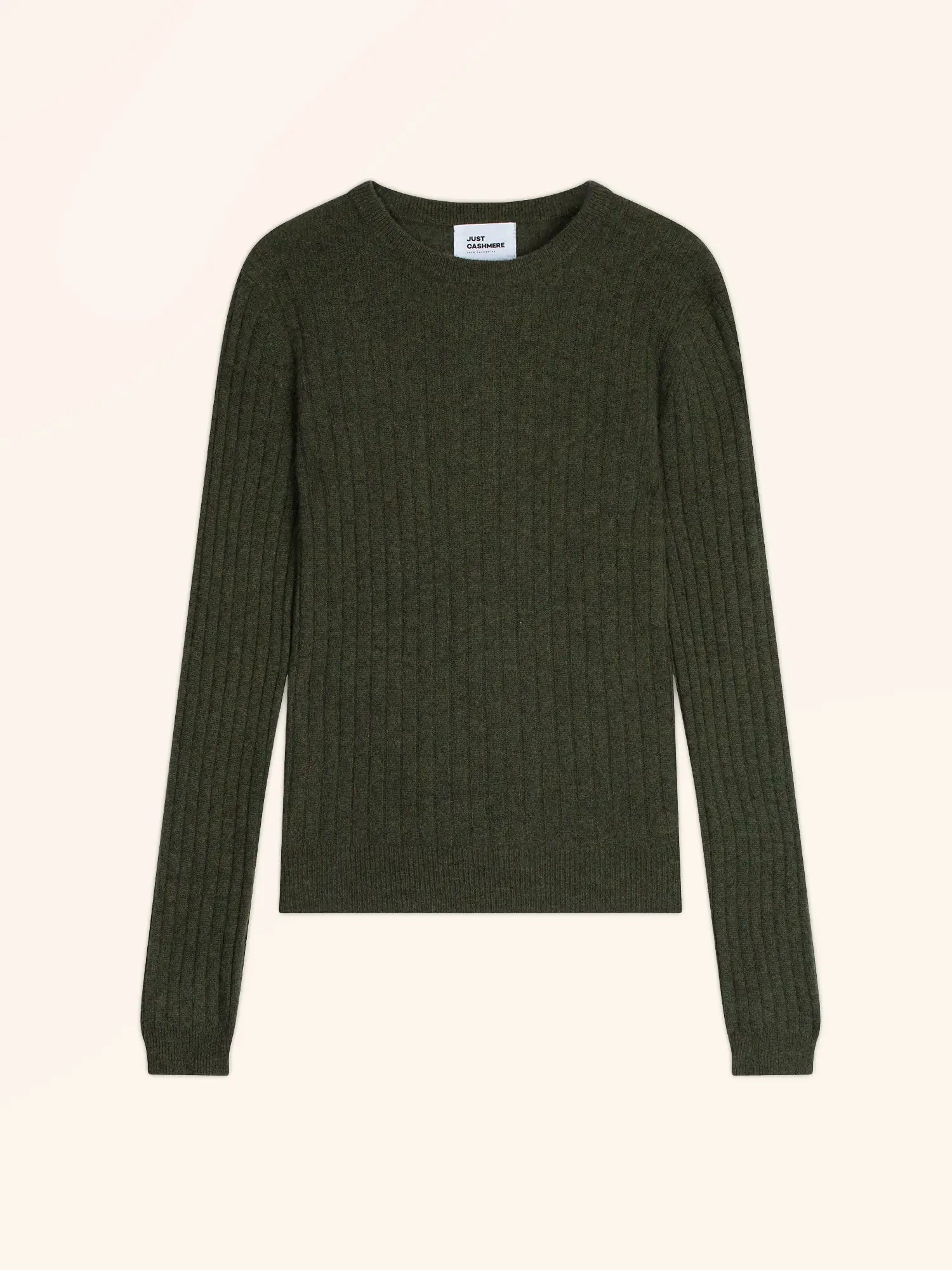 AVANA pullover rundhalsausschnitt khaki meliert