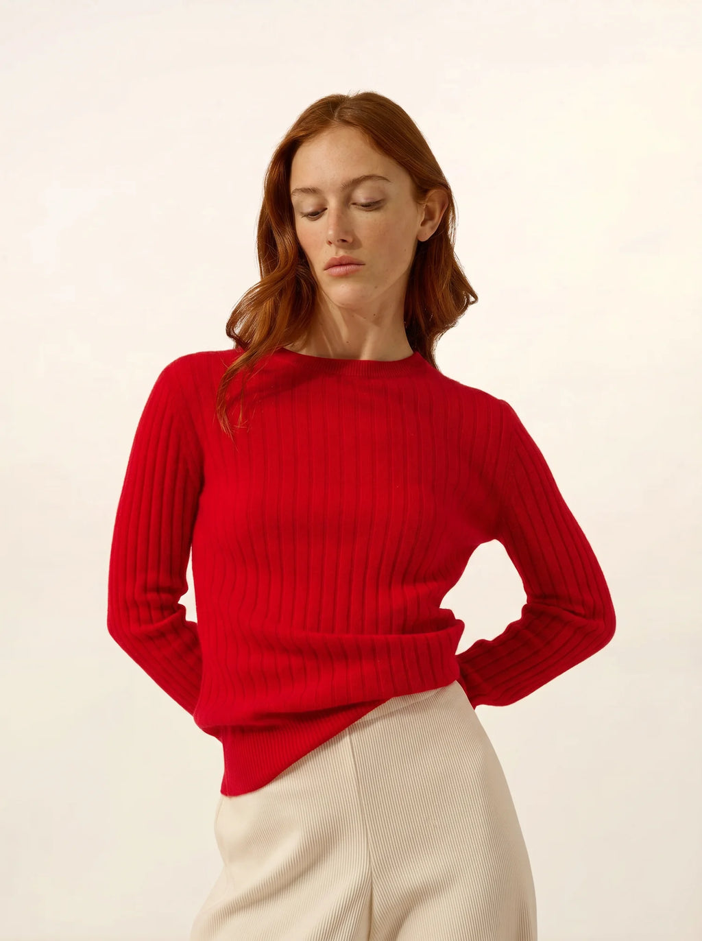AVANA pullover rundhalsausschnitt rot