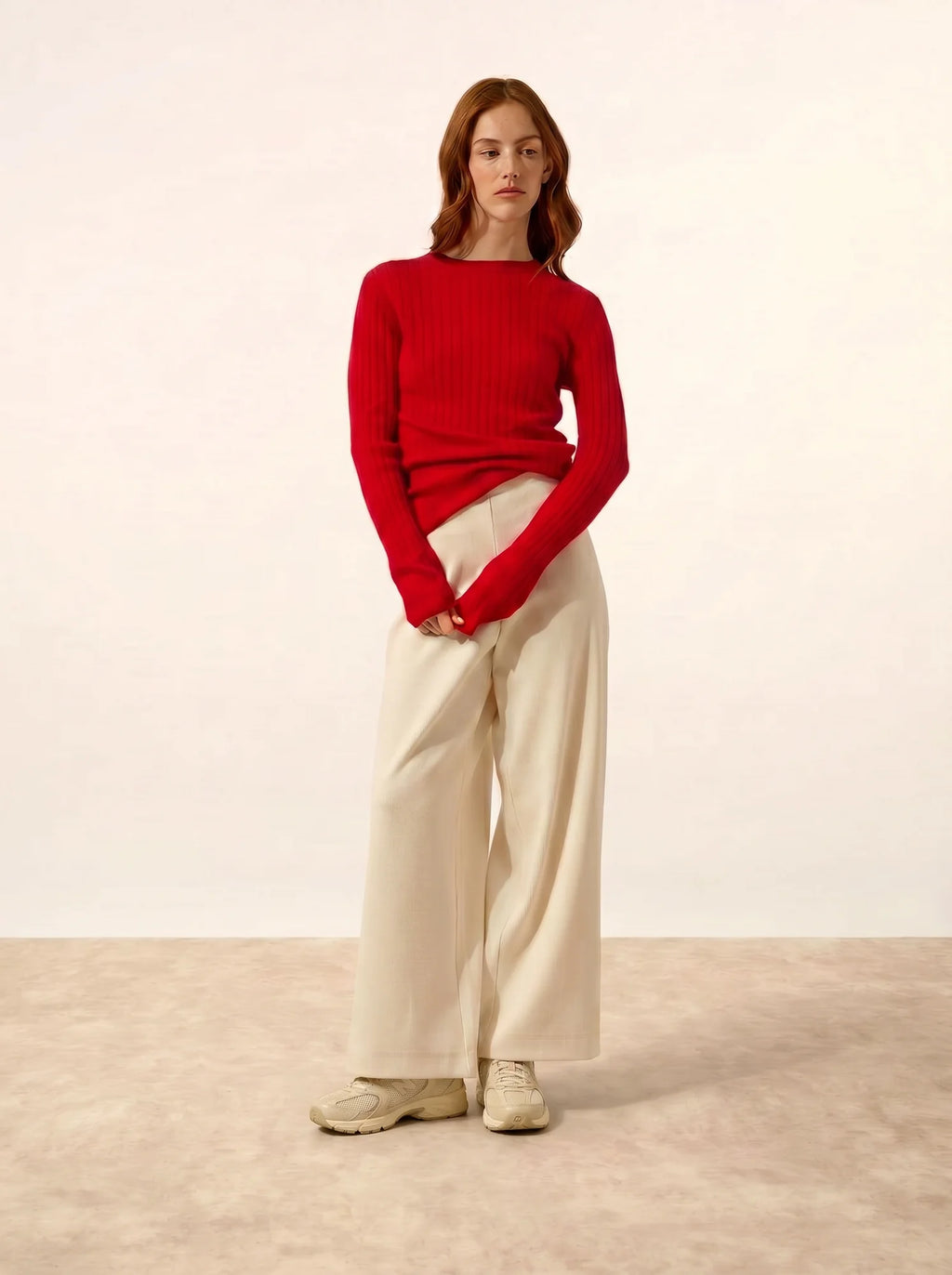 AVANA pullover rundhalsausschnitt rot