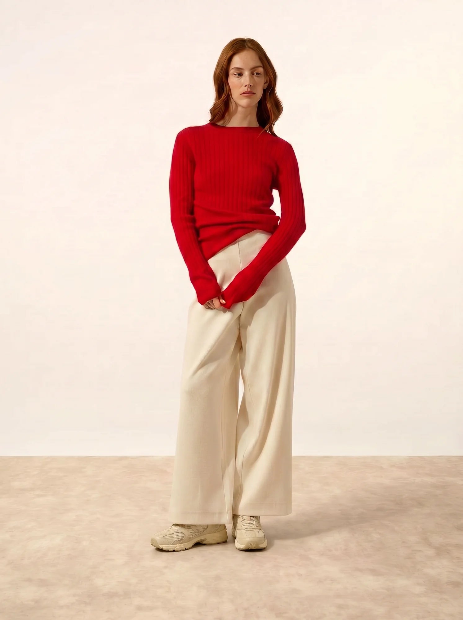 AVANA pullover rundhalsausschnitt rot