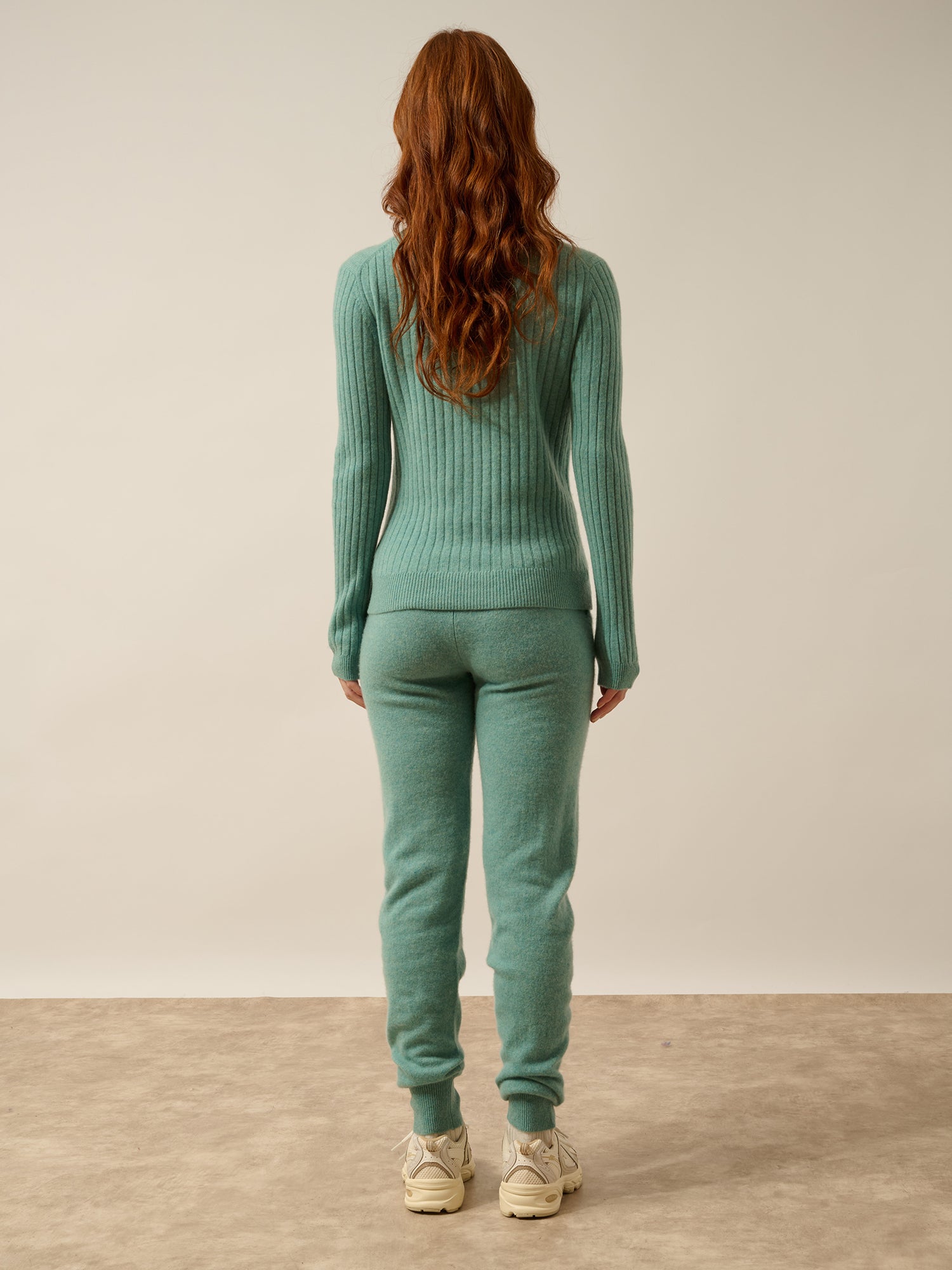 AVANA round-neck sweater mottled green