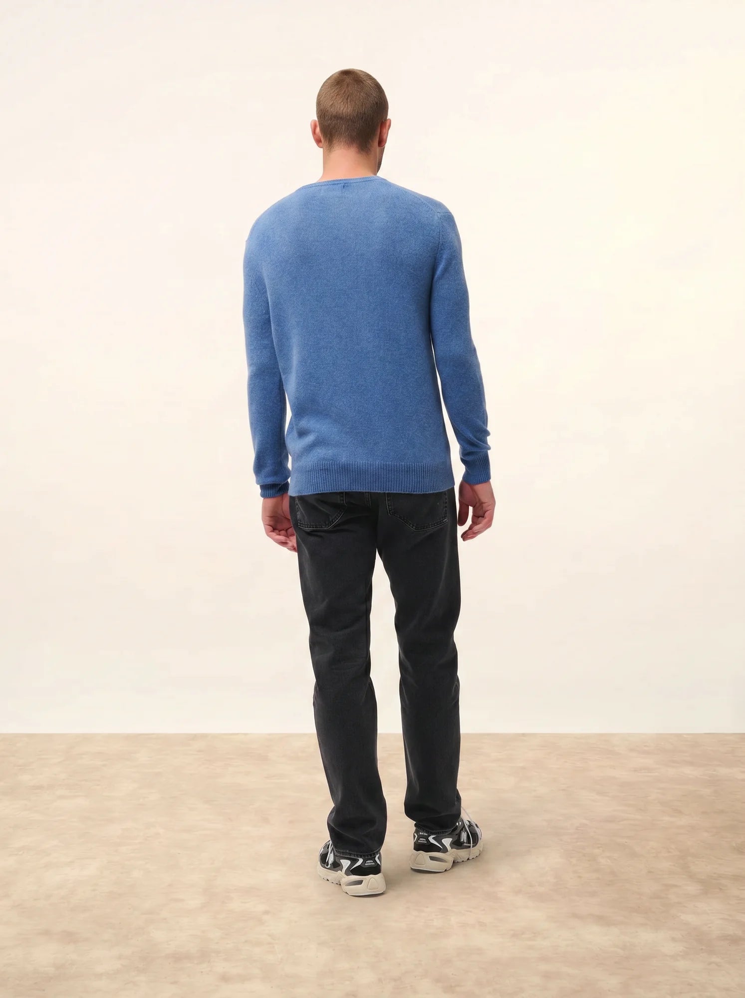 NATHAN pull col V 4 fils bleu denim