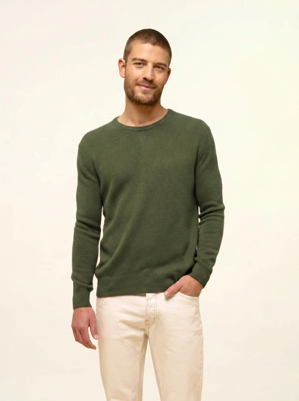 GABIN pullover rundhalsausschnitt 4-fädig khaki
