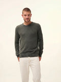 GABIN pullover rundhalsausschnitt 4-fädig khaki meliert