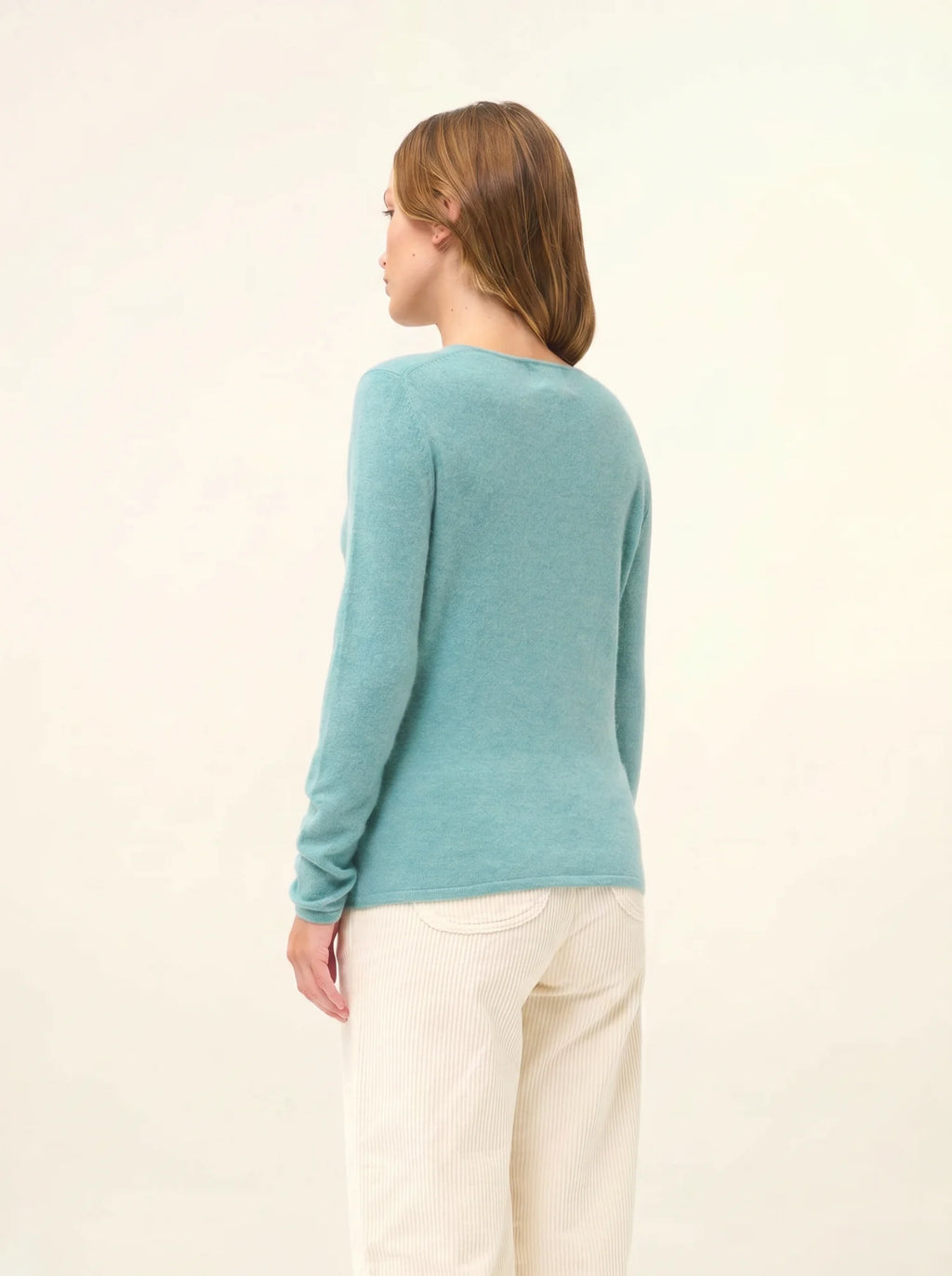 JOAN pullover v-ausschnitt grün meliert