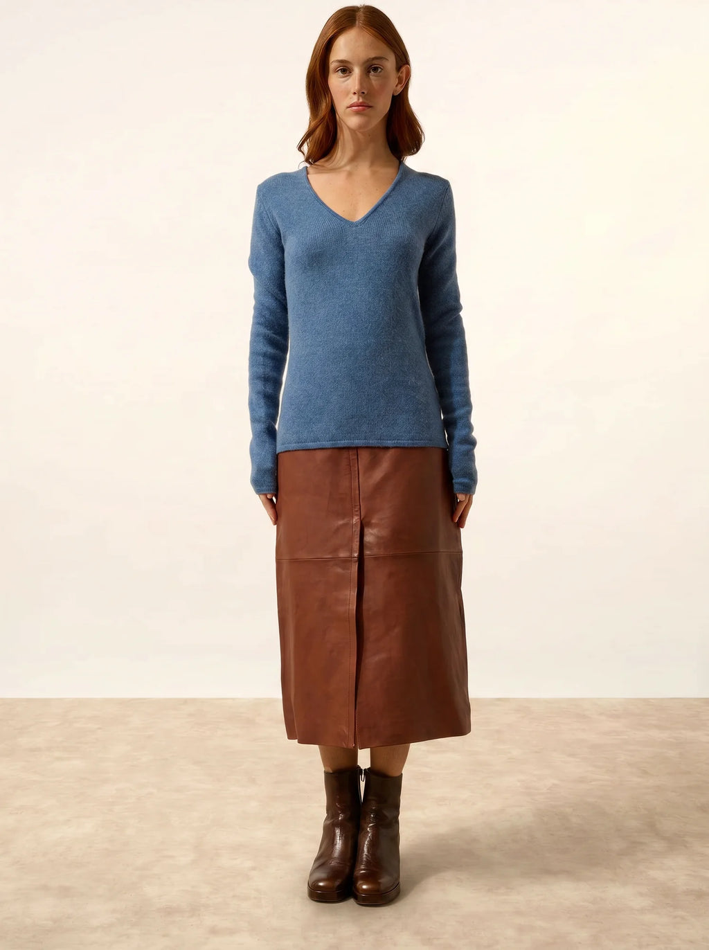 ABBY pullover v-ausschnitt 4-fädig blau denim