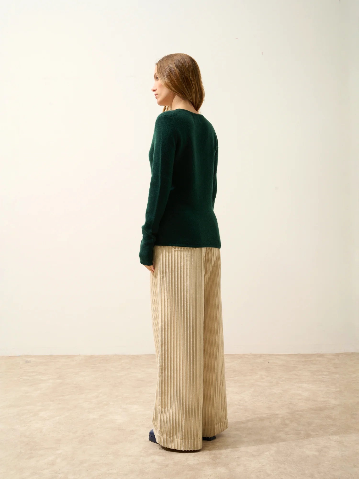 ABBY pullover v-ausschnitt 4-fädig zypresse