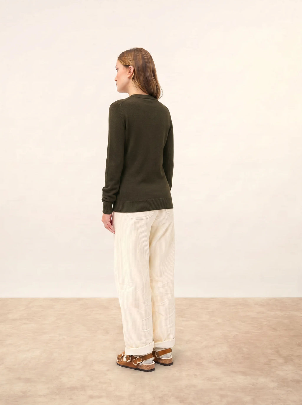 ABBY pullover v-ausschnitt 4-fädig khaki