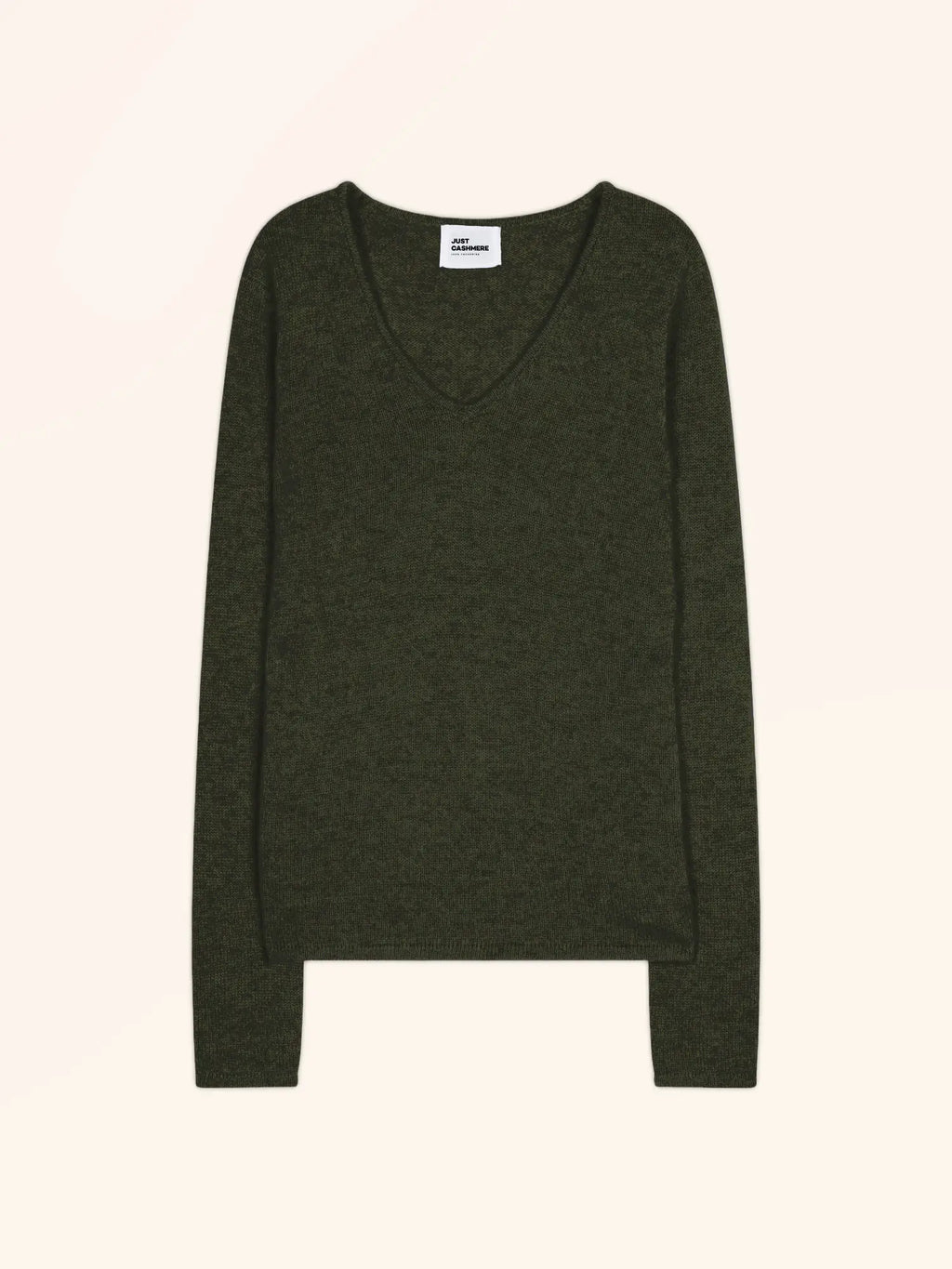 ABBY pullover v-ausschnitt 4-fädig khaki meliert