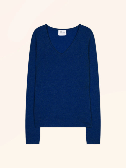 ABBY pull col V 4 fils outremer
