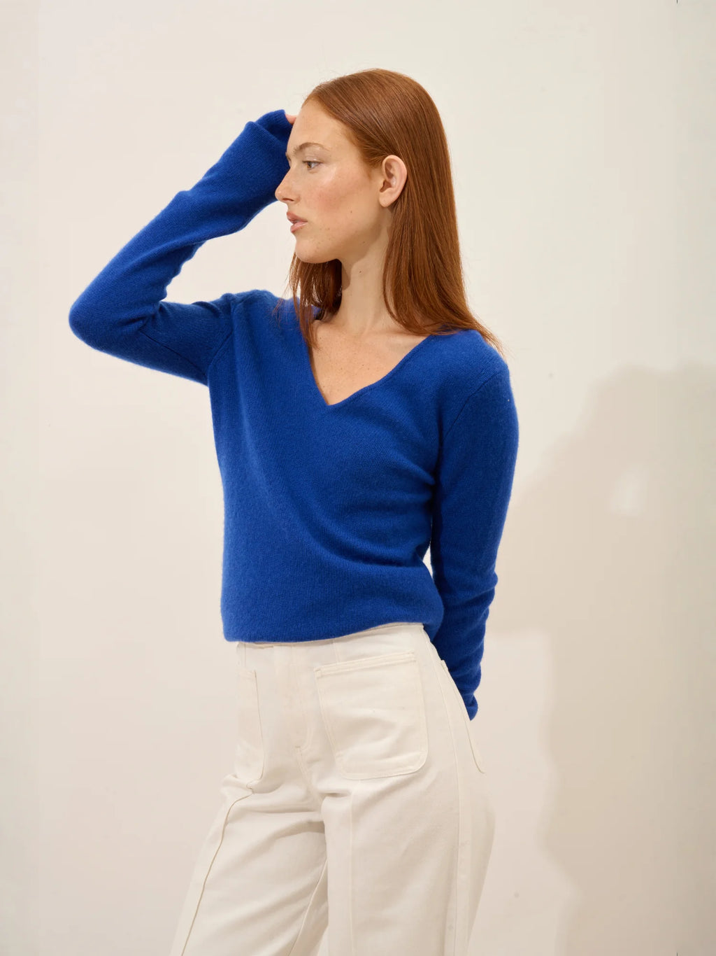 ABBY pullover v-ausschnitt 4-fädig ultramarin