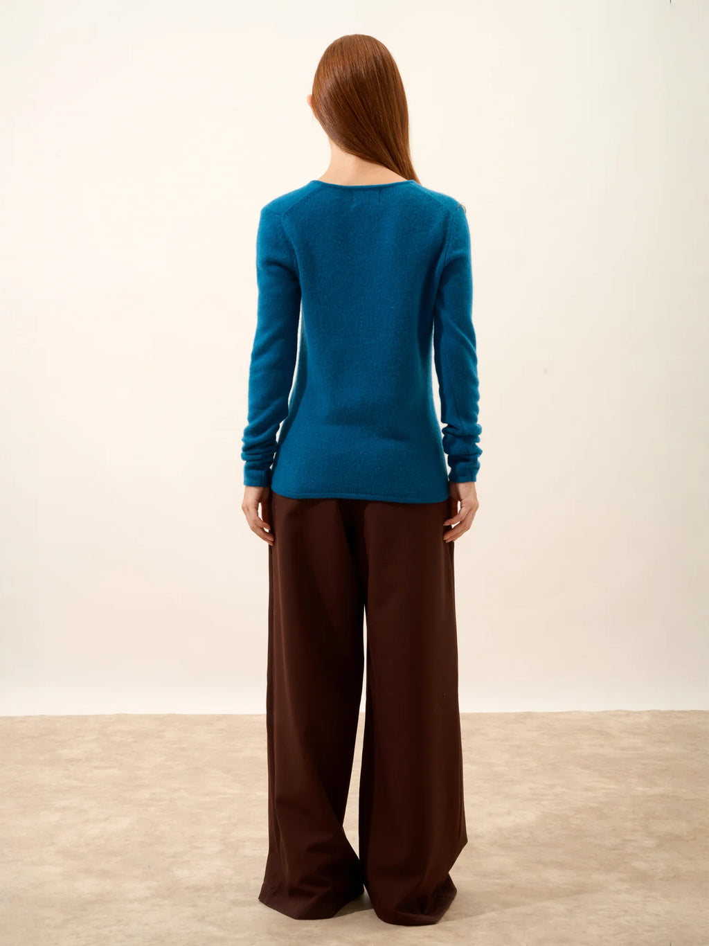 ABBY pullover v-ausschnitt 4-fädig paon