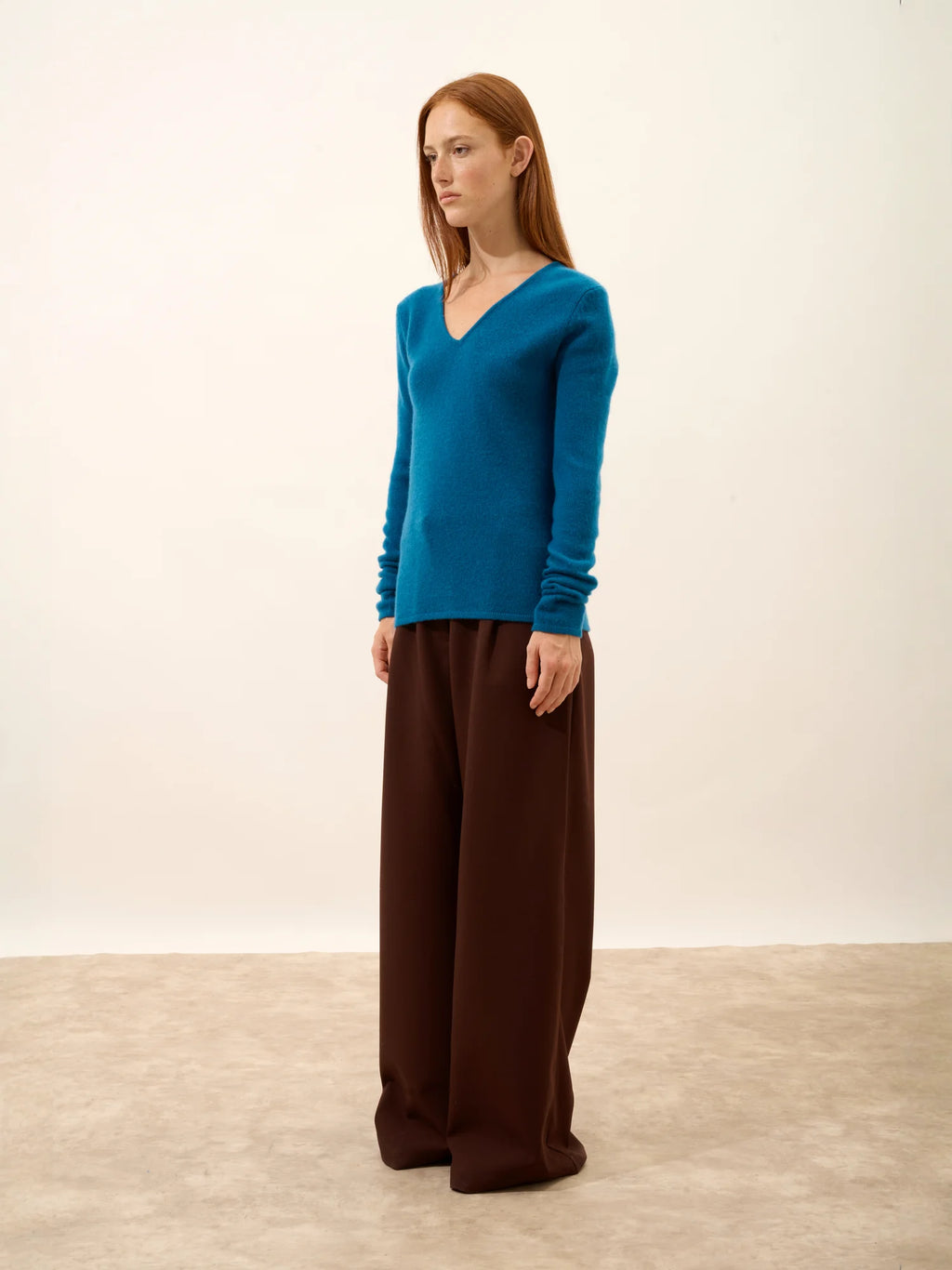 ABBY pullover v-ausschnitt 4-fädig paon