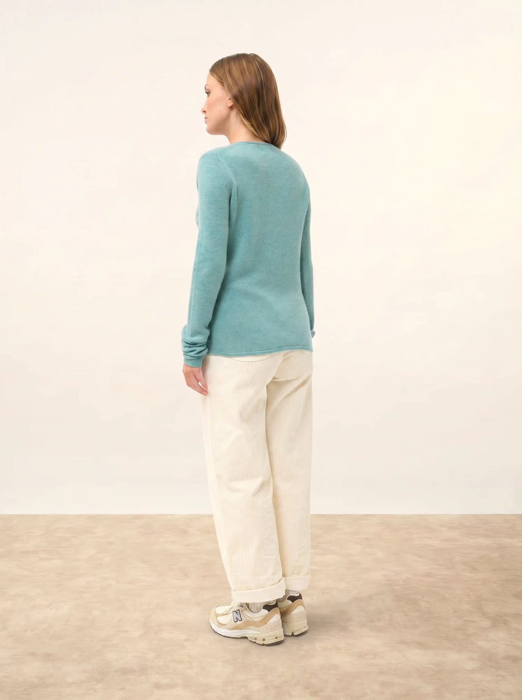 ABBY pullover v-ausschnitt 4-fädig grün meliert