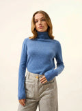 AVA pullover rollkragen blau denim