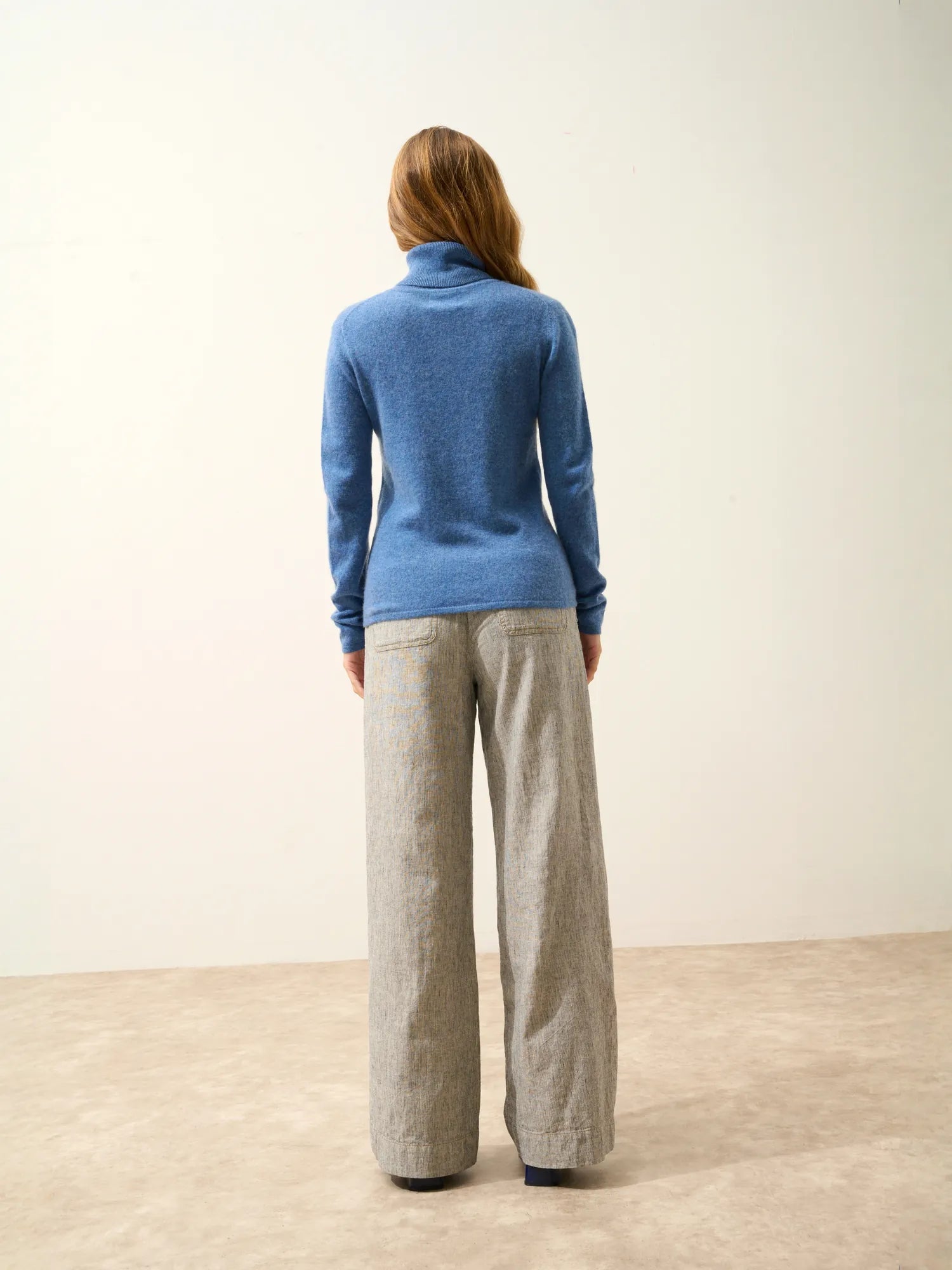 AVA pullover rollkragen blau denim