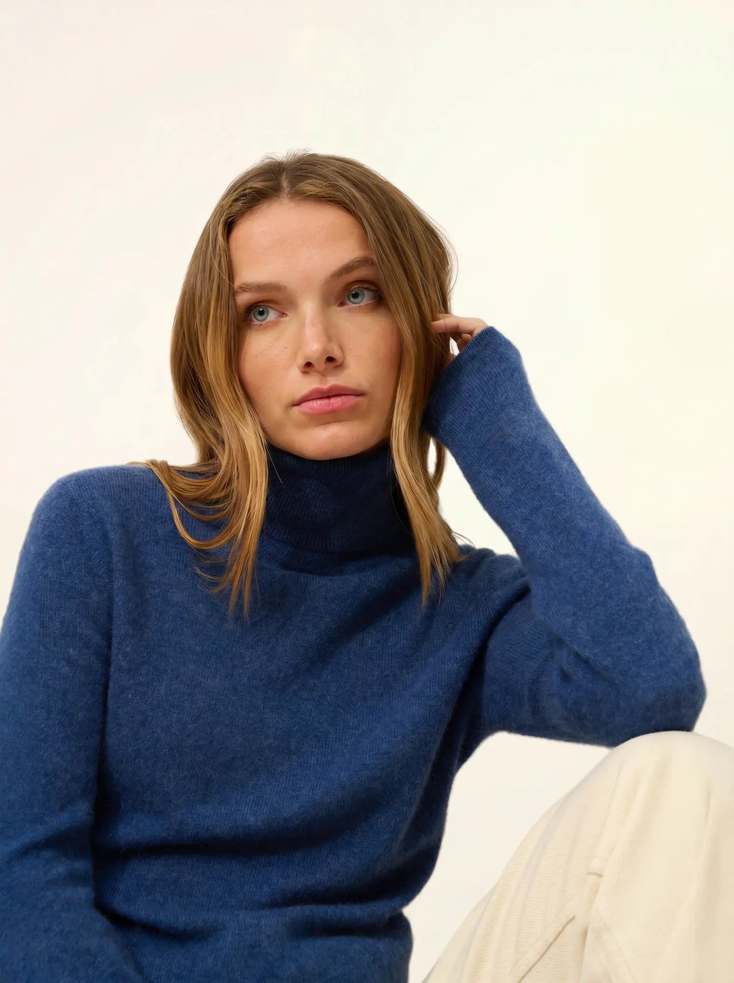 AVA pullover rollkragen océan meliert
