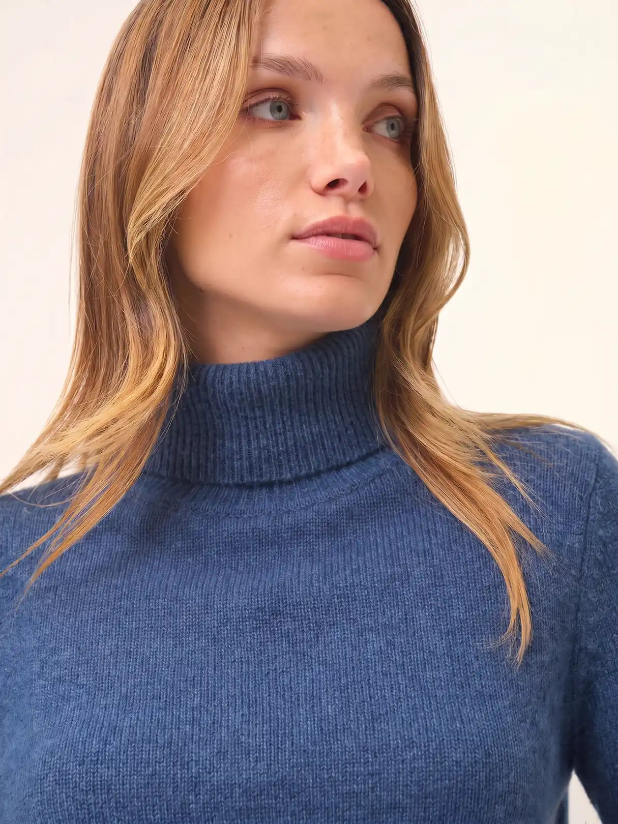 MATT pullover rollkragen 4-fädig blau denim