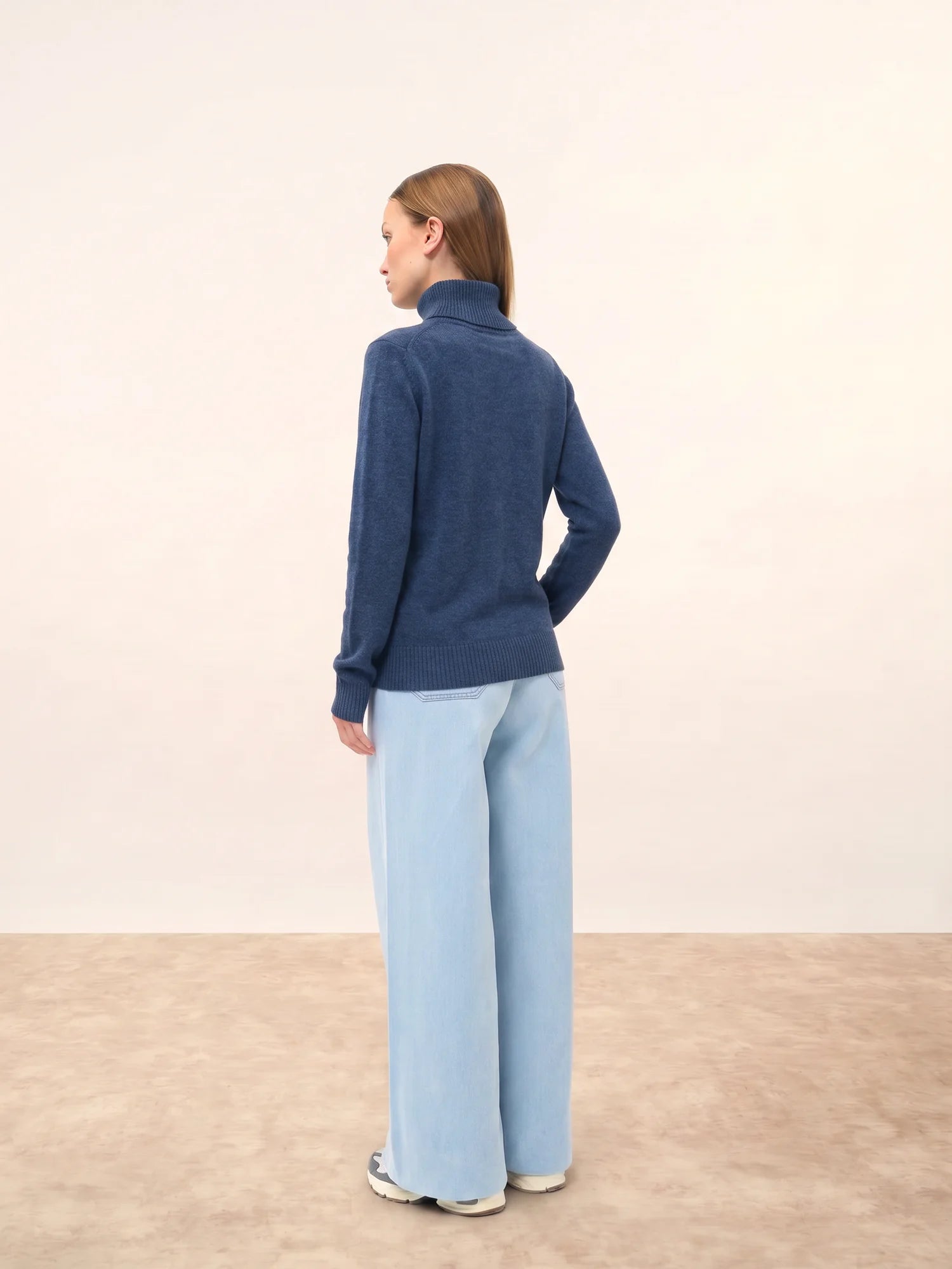MATT pullover rollkragen 4-fädig blau denim