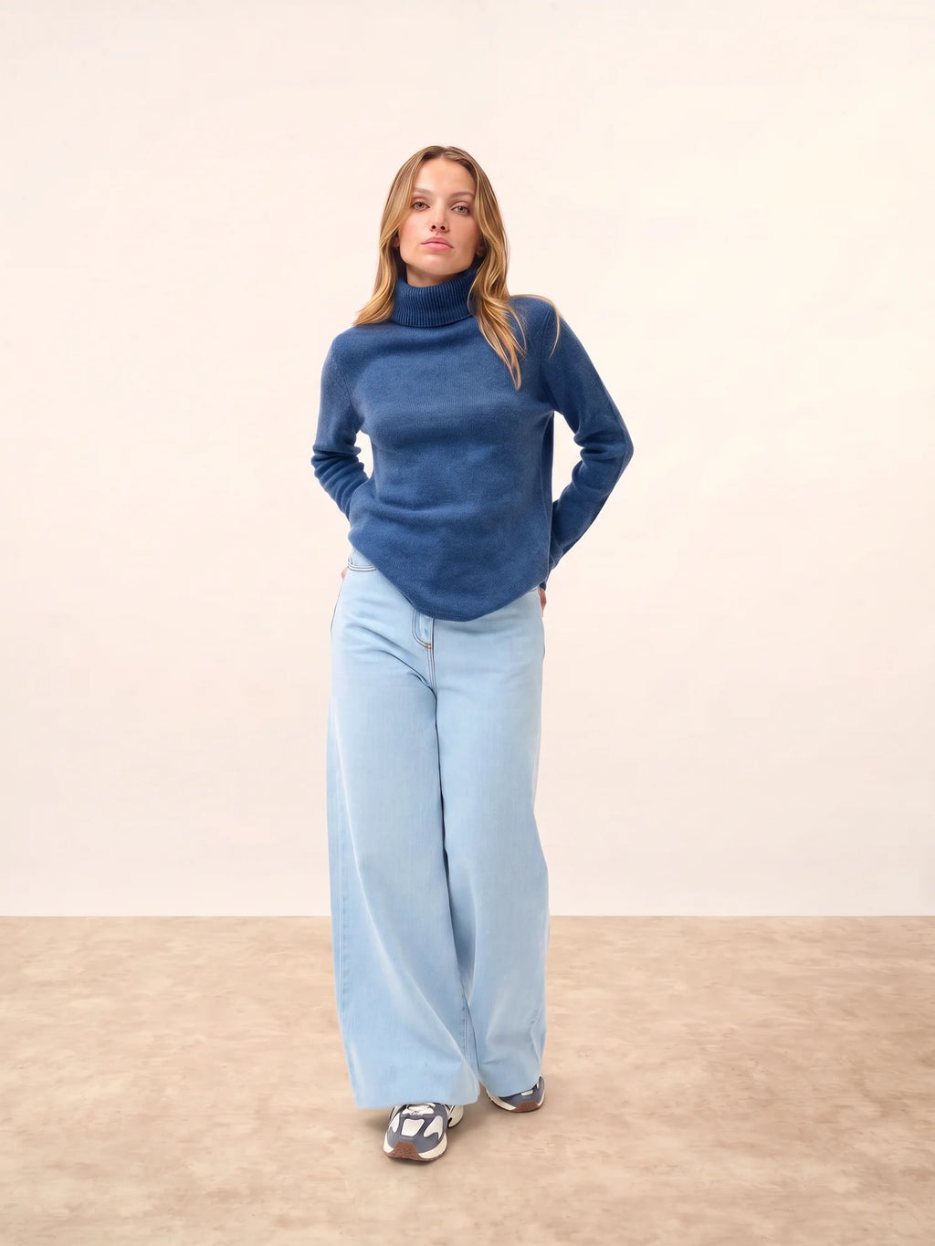MATT pullover rollkragen 4-fädig blau denim
