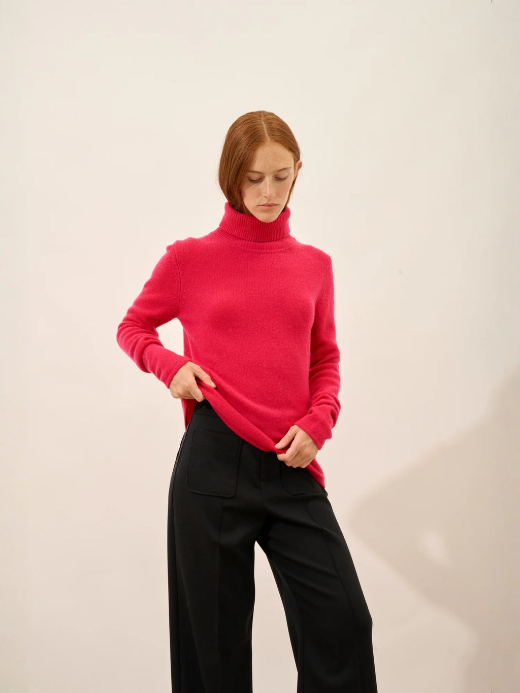 MATT pullover rollkragen 4-fädig fuchsia