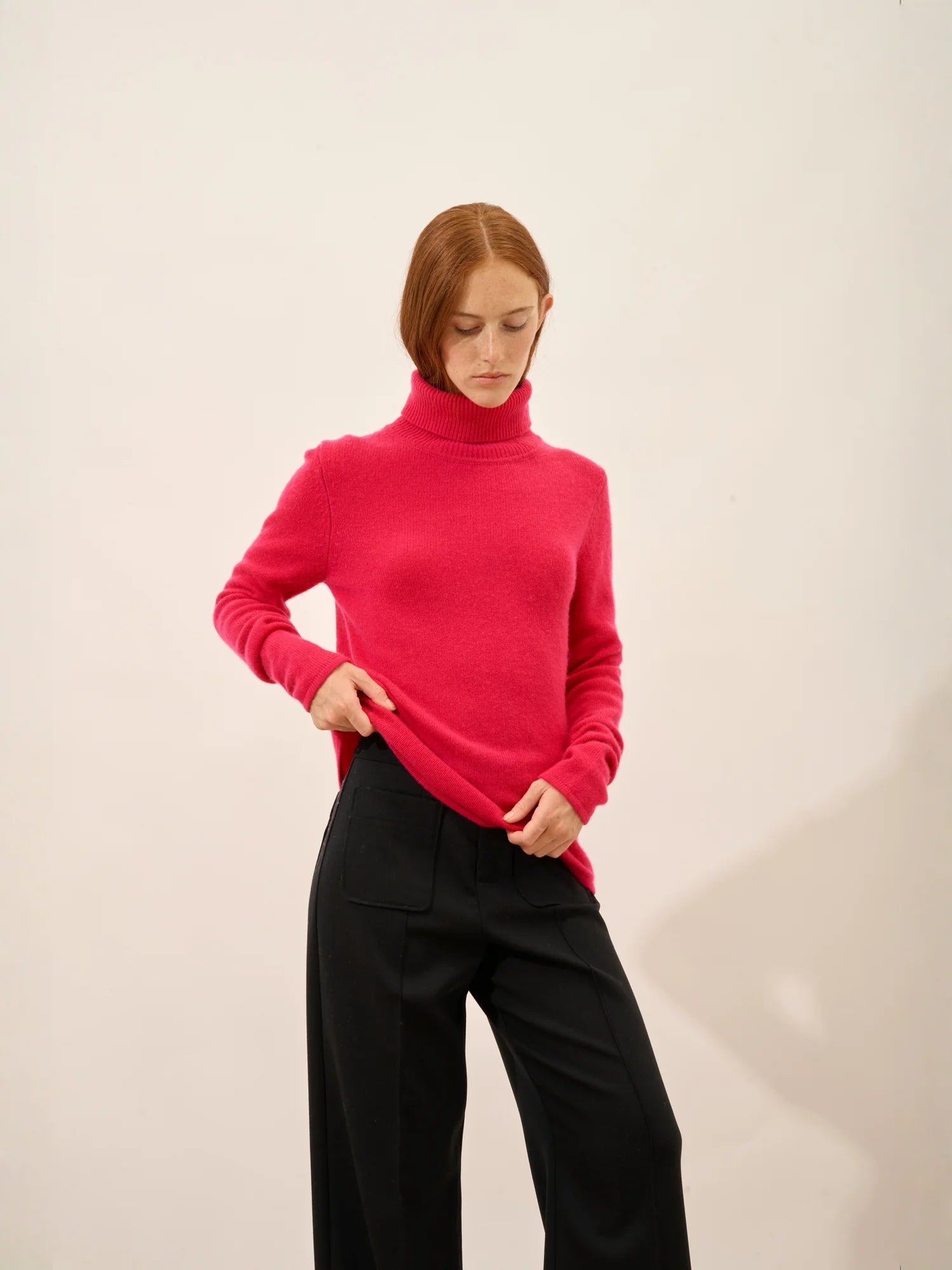 MATT pullover rollkragen 4-fädig fuchsia