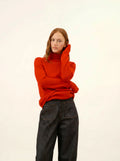 MATT pullover rollkragen 4-fädig rot