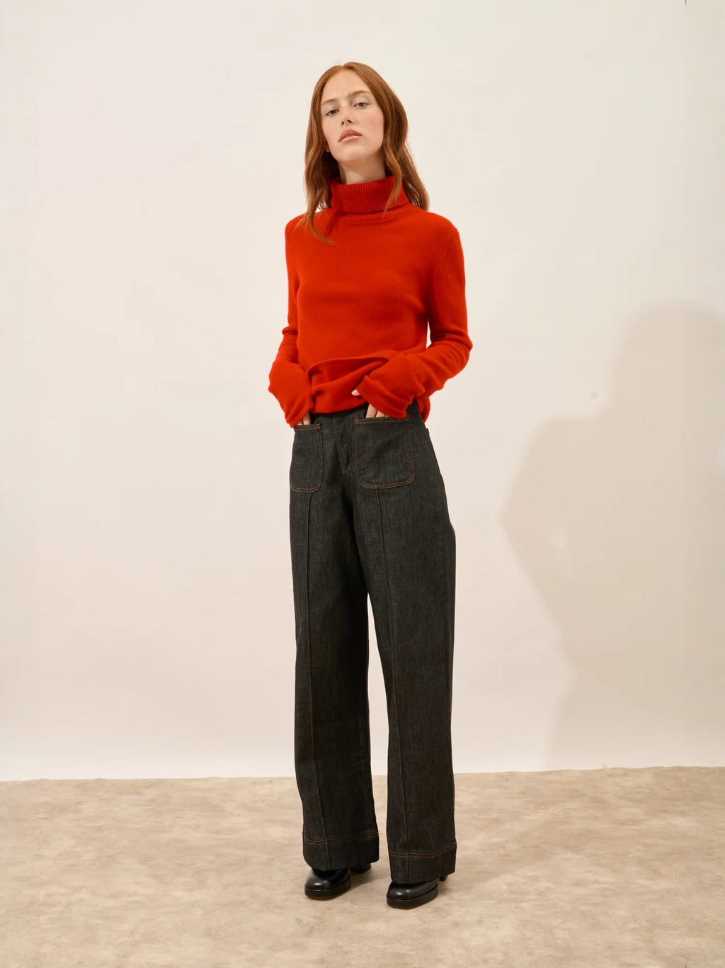 MATT pullover rollkragen 4-fädig rot
