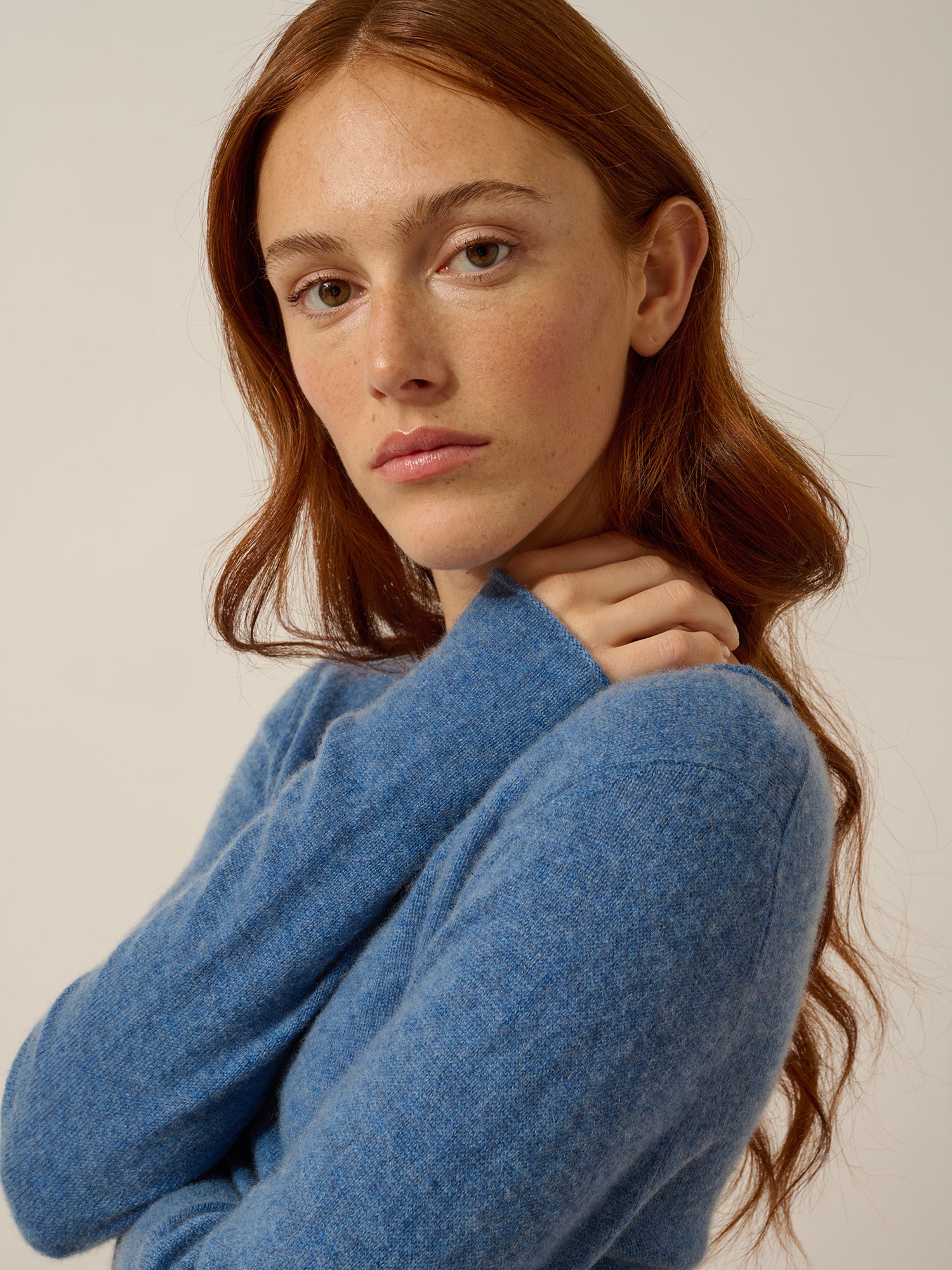 GRACE pull col bateau bleu denim