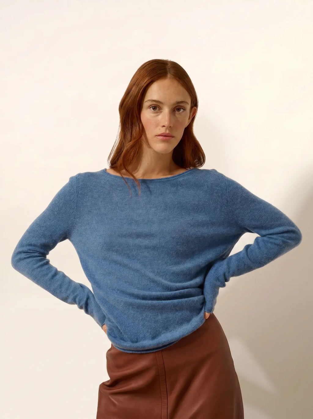 GRACE pullover u-boot-ausschnitt blau denim