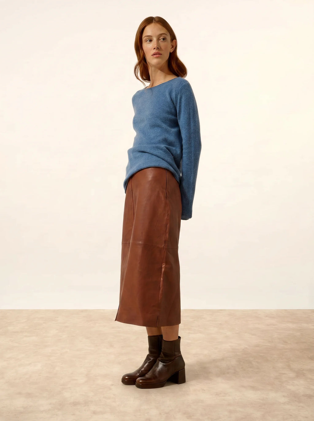GRACE pullover u-boot-ausschnitt blau denim