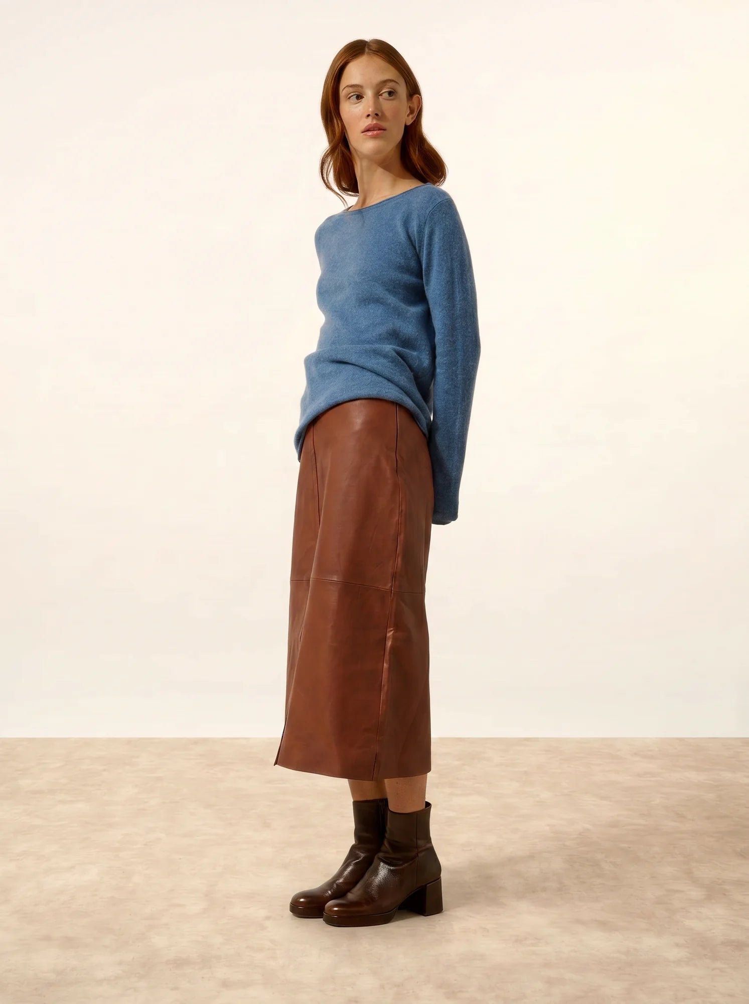 GRACE pullover u-boot-ausschnitt blau denim