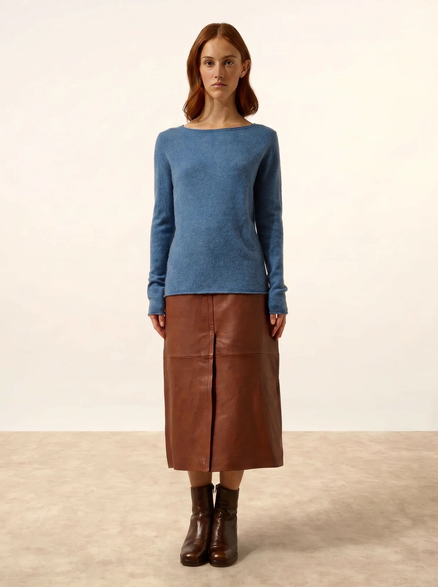 GRACE pullover u-boot-ausschnitt blau denim