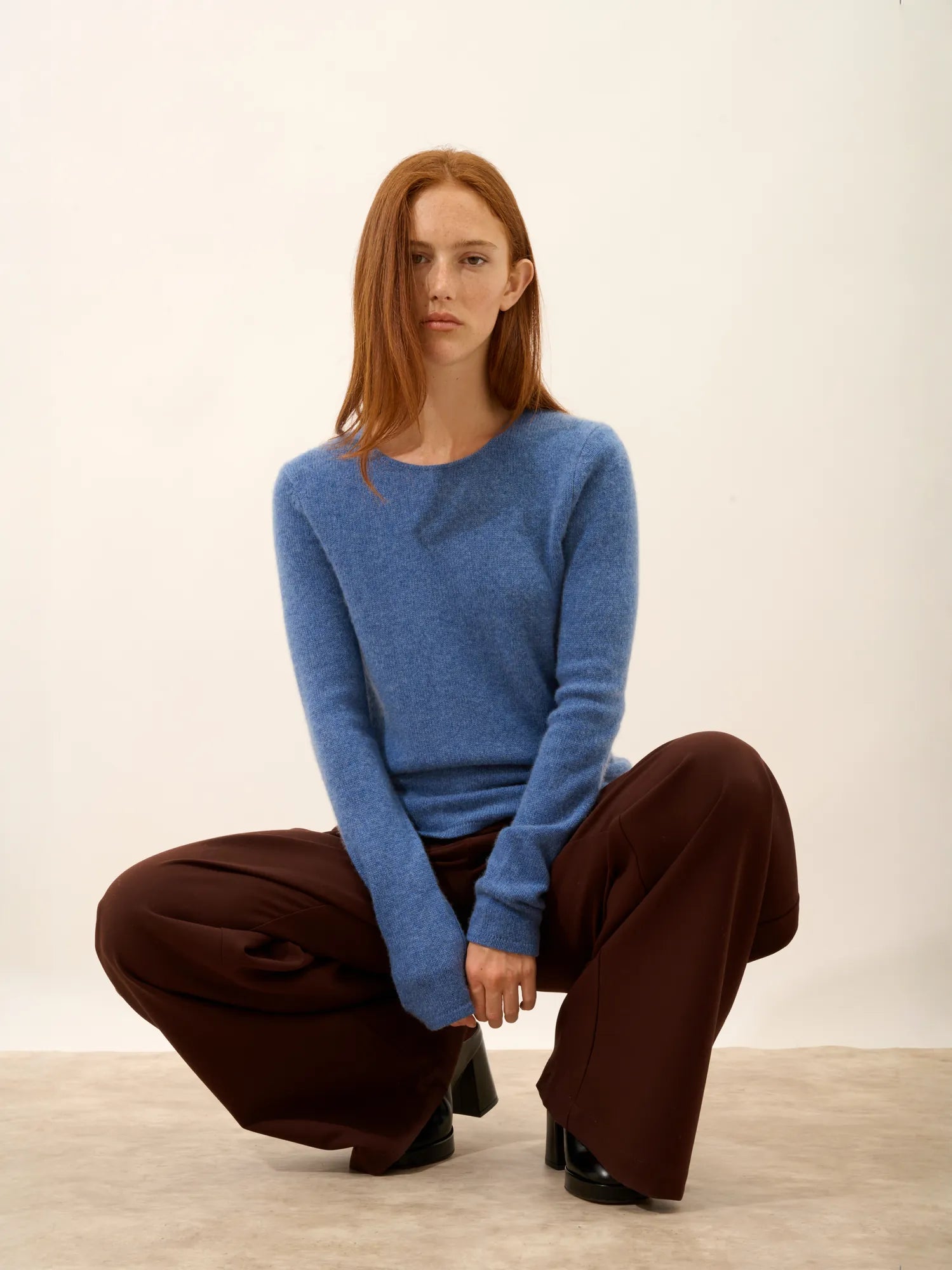 JOYCE pullover rundhalsausschnitt 4-fädig blau denim