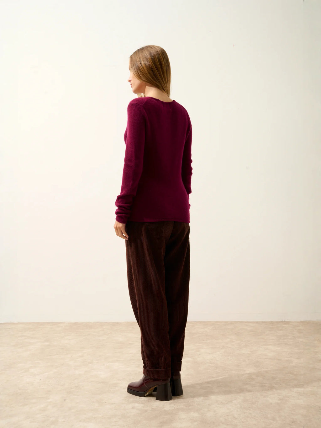 JOYCE pullover rundhalsausschnitt 4-fädig bordeaux
