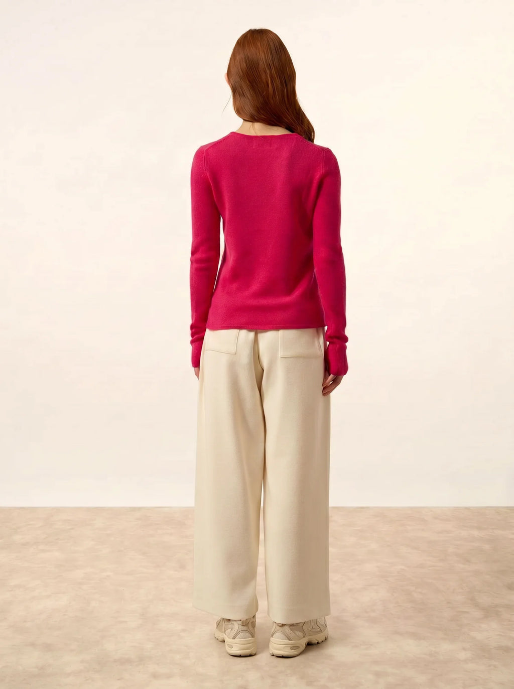 JOYCE pullover rundhalsausschnitt 4-fädig fuchsia